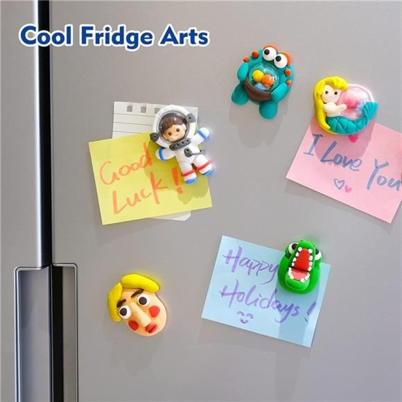 Air Dry Clay Kit, Refrigerator Magnets with Modeling Clay for Boys & Girls - Picture 2 of 6